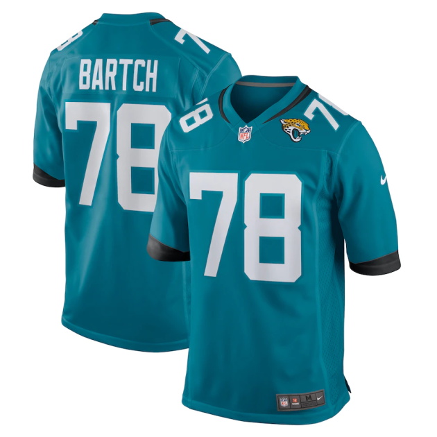 mens nike ben bartch teal jacksonville jaguars game jersey